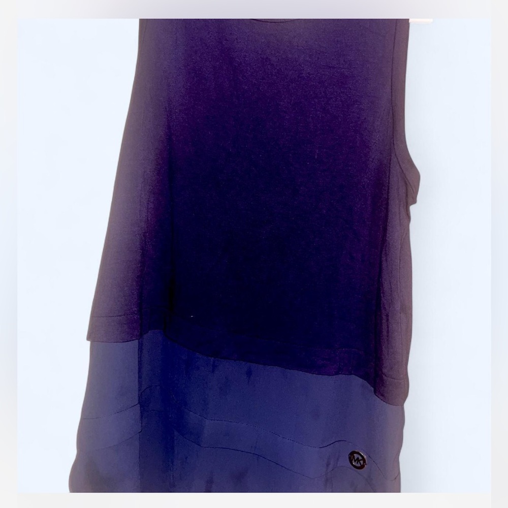 Michael Kors Asymmetrical Purple Sleeveless Tank Top